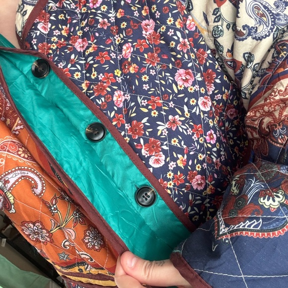 Multicolor Patchwork Women's Jacket - Picture 4 of 6